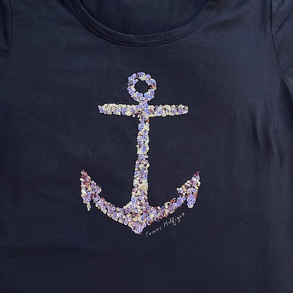 Tommy Hilfiger Sequin Anchor T-Shirt - Picture 3 of 3